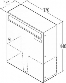 Renz Wandbriefkasten Einzelkasten Classic Stahl Jumbo Kasten 370x440x145 RENZ Nummer 17-1-19713